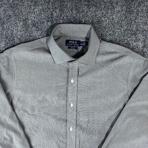 Polo Ralph Lauren Solid Gray Men's Shirt custom fit 16.5 34/35 Button Down